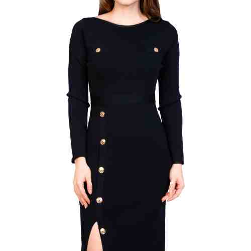 Rochie neagra tricotata 5025-5 NG