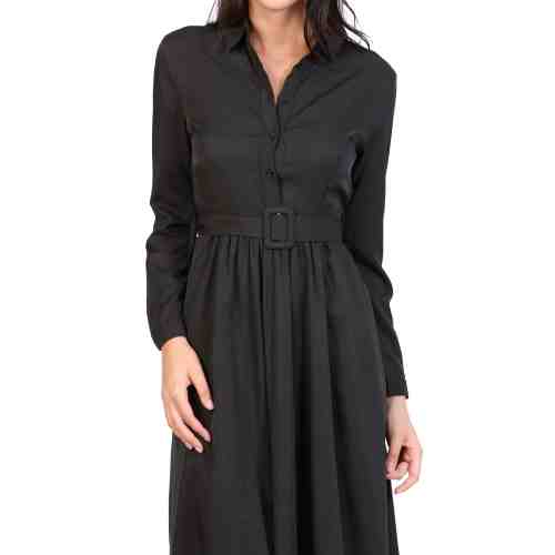 Rochie neagra uni stil camasa X1835 NG