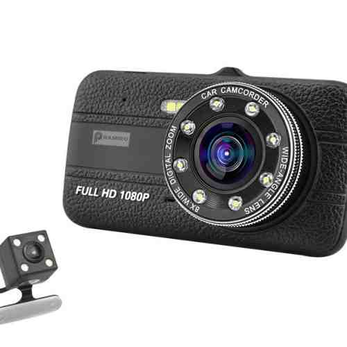 Camera Video Auto Novatek T800 Dubla 8 Led-uri Nightvision tip LED FullHD 12MPx si Display 4""