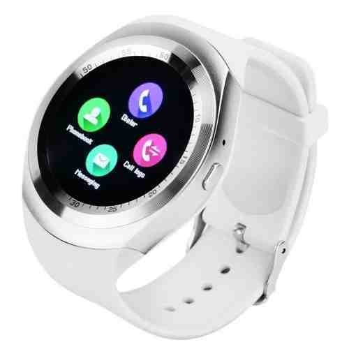 Smartwatch BT, Techstar® Y1 Display 1.54"", Compatibil Android si IOS, Alb