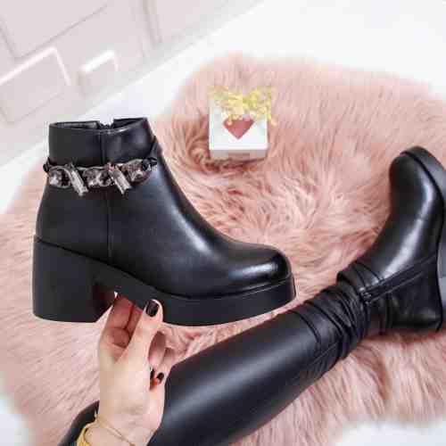 Botine Papel negre