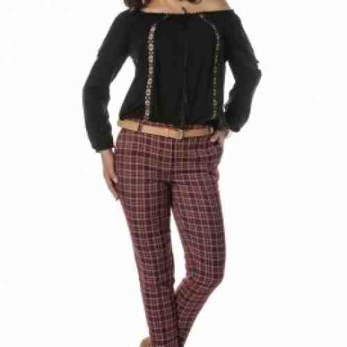 PANTALONI DAMA OFFICE GRENA