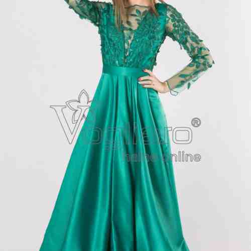 ROCHIE DE OCAZIE VERDE CU FLORI 3D