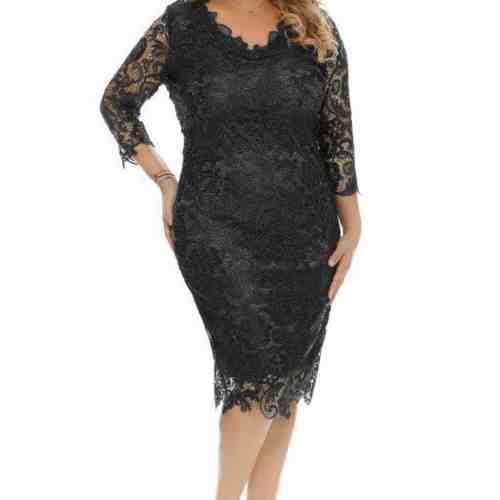 ROCHIE PLUS SIZE MIDI NEAGRA