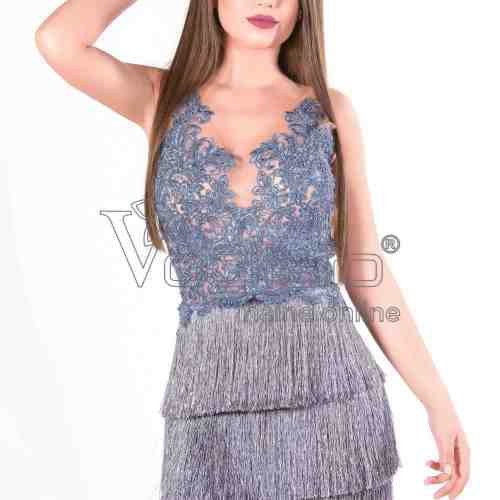 ROCHIE SCURTA BLEU CU FRANJURI