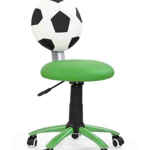 Scaun de birou pentru copii, tapitat cu piele ecologica Gol Green, l39xA52xH75-85 cm