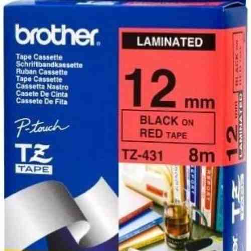 Banda laminata Brother 12mm TZ431 (negru/rosu)
