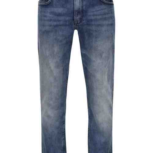 Blugi albastri ONLY & SONS Weft cu croi drept si aspect prespalat