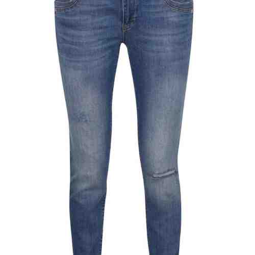 Blugi albastri VERO MODA Five cu aspect prespalat