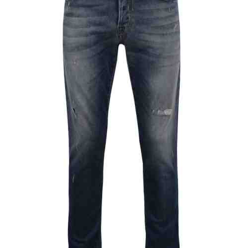 Blugi slim fit bleumarin cu aspect uzat Jack & Jones Glenn Icon