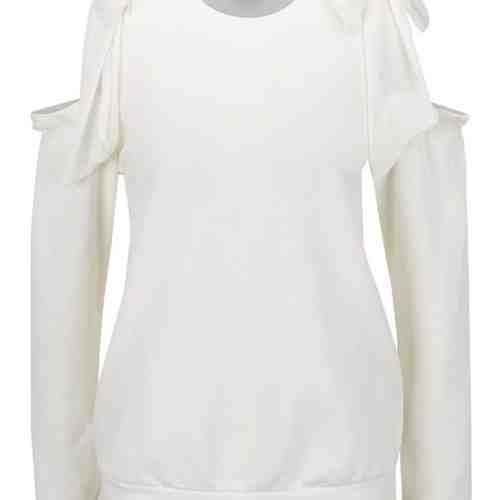 Bluza crem Miss Selfridge cu detalii si decupaje la nivelul umerilor