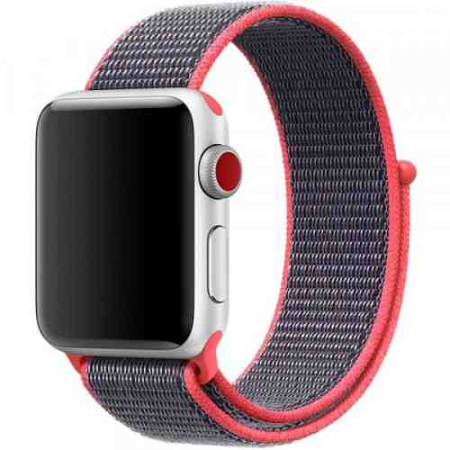 Curea pentru Apple Watch 42 mm iUni Woven Strap, Nylon Sport, Purple-Electric Pink 