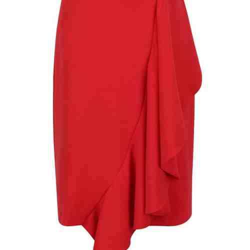 Fusta rosie cu volan transversal Closet