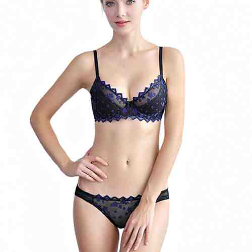 K597-1 Lenjerie set formata din sutien cu plasa si chilot clasic