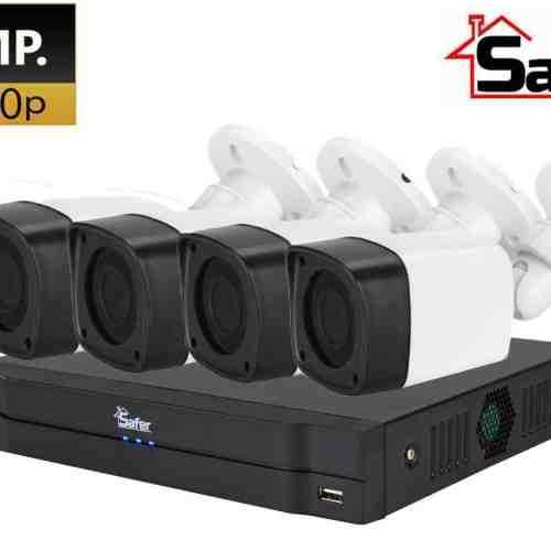 Kit 4 camere exterior metal 5 MP lentila 2.8 mm IR 20 metri Safer