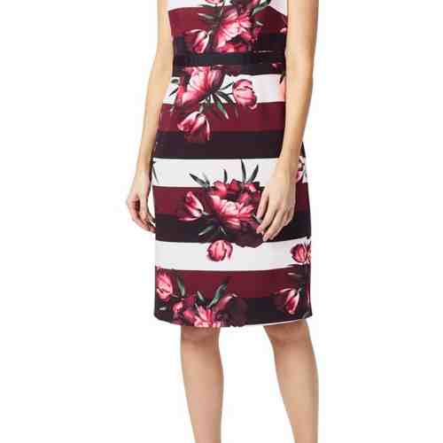 M622-821 Rochie casual, fara maneci si cu imprimeu floral
