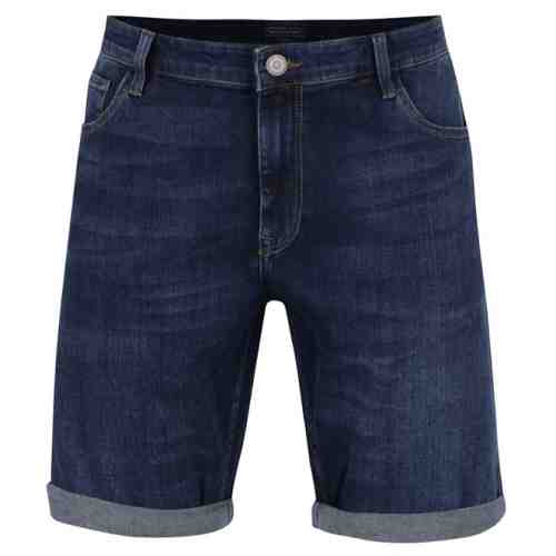 Pantaloni albastru inchis Cross Jeans din denim cu tiv indoit