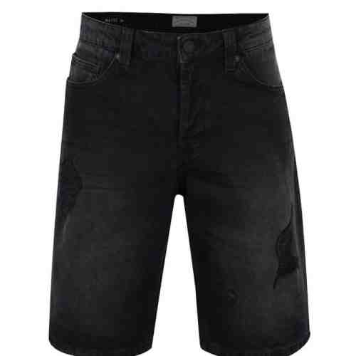 Pantaloni scurti negri din denim ONLY & SONS Weft cu aspect deteriorat