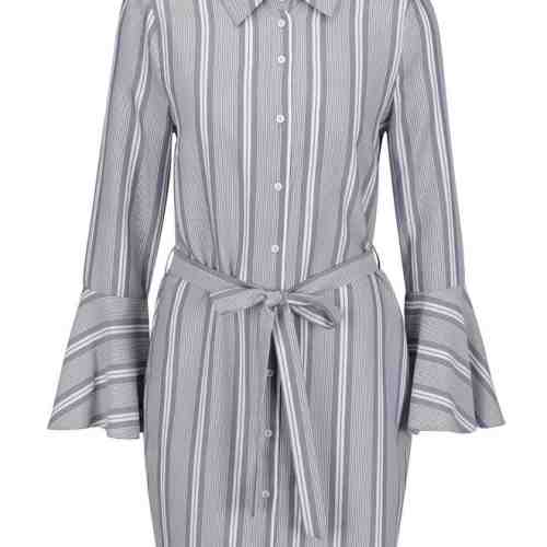 Rochie gri&albastru Miss Selfridge cu maneci clopot