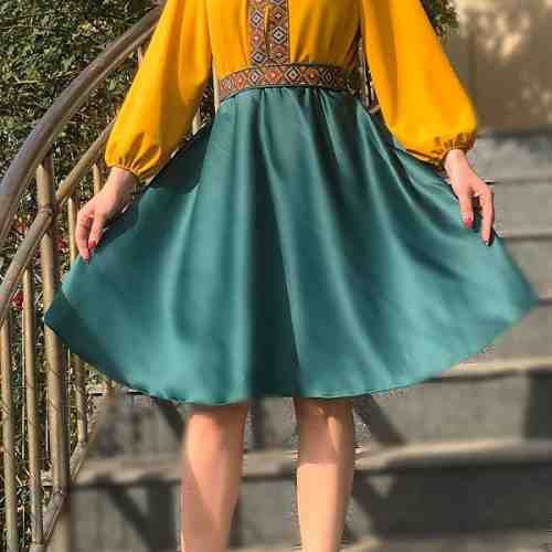 Rochie stilizata cu motive traditionale Margareta 6