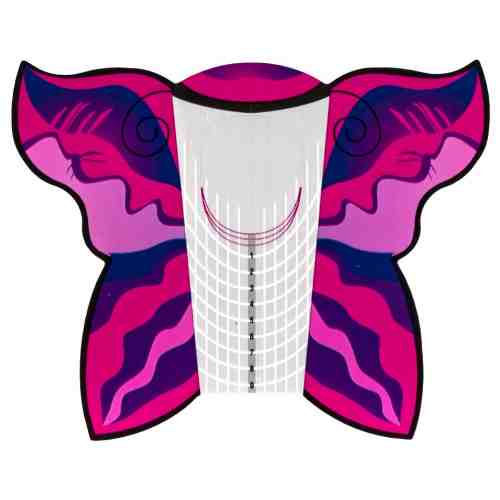 Sabloane Unghii Constructie - Rola Fluture Fuchsia, 50 buc