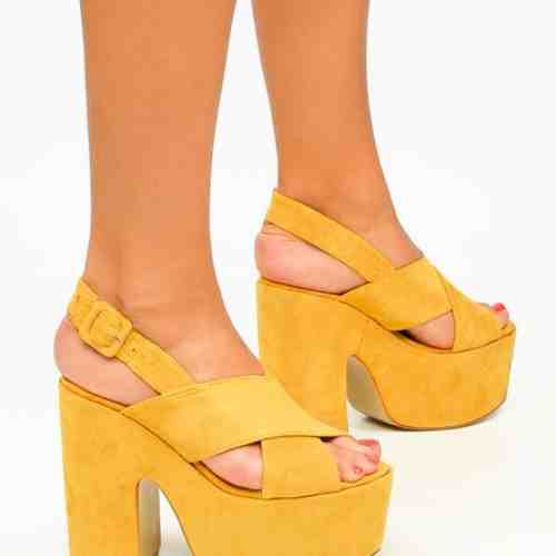 Sandale cu platforma My Dear Galbene