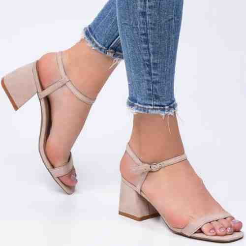 Sandale cu toc Essential Bej