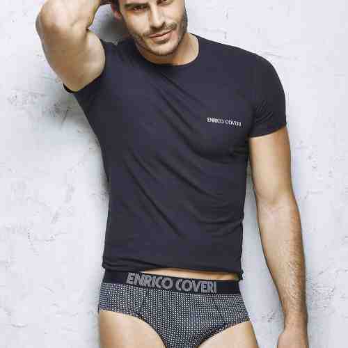 Set barbatesc Enrico Coveri 1650 BLUE, tricou si chilot