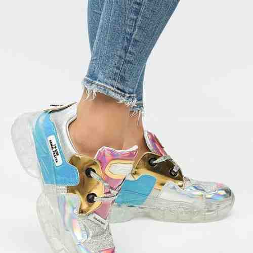 Sneakers dama Sparks Argintiu