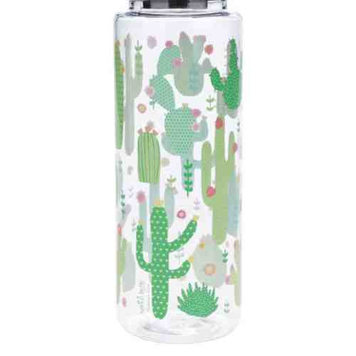 Sticla transparenta Sass & Belle cu imprimeu cactusi 450 ml
