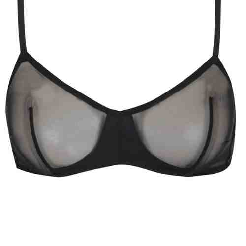 Sutien transparent din tul negru ICÔNE Lys