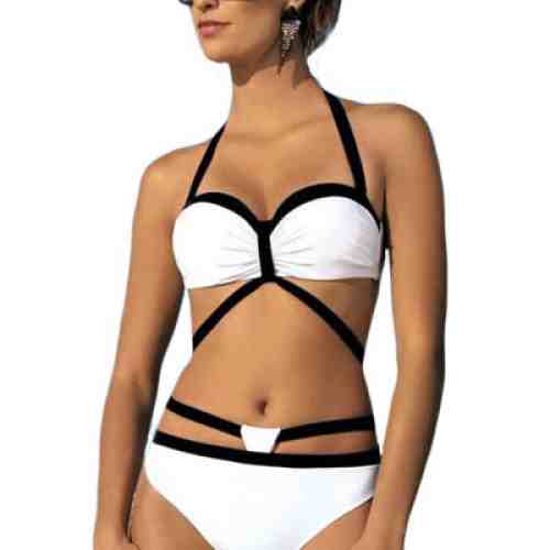 SW730-211 Costum de baie Color Block, cu push-up si armatura