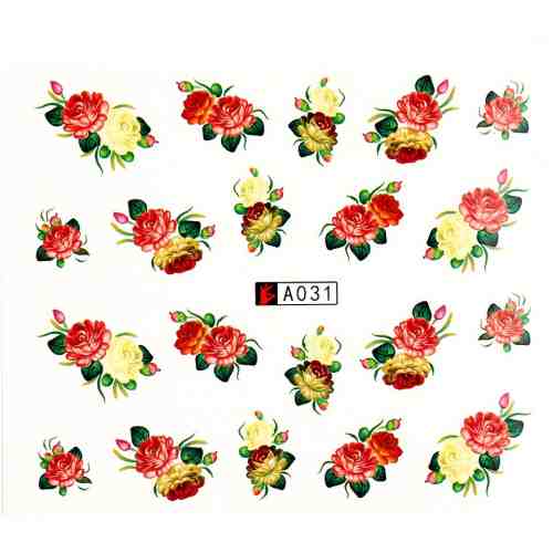 Tatuaj unghii A031 flori