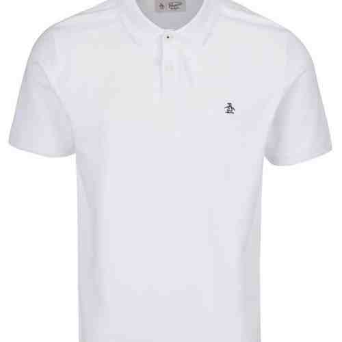 Tricou polo alb cu broderie Original Penguin Winston