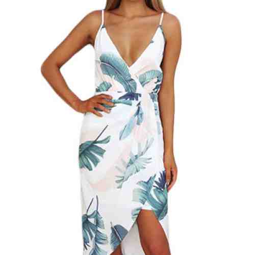 V692-2442 Rochie scurta cu print floral si crapatura