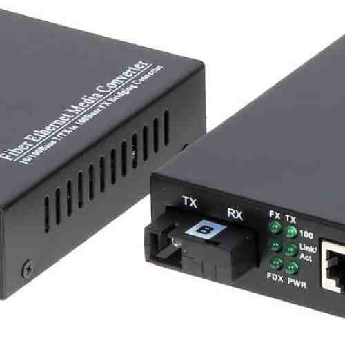 Set mediaconvertor RX+TX Single Mode 100Mb/s 25Km